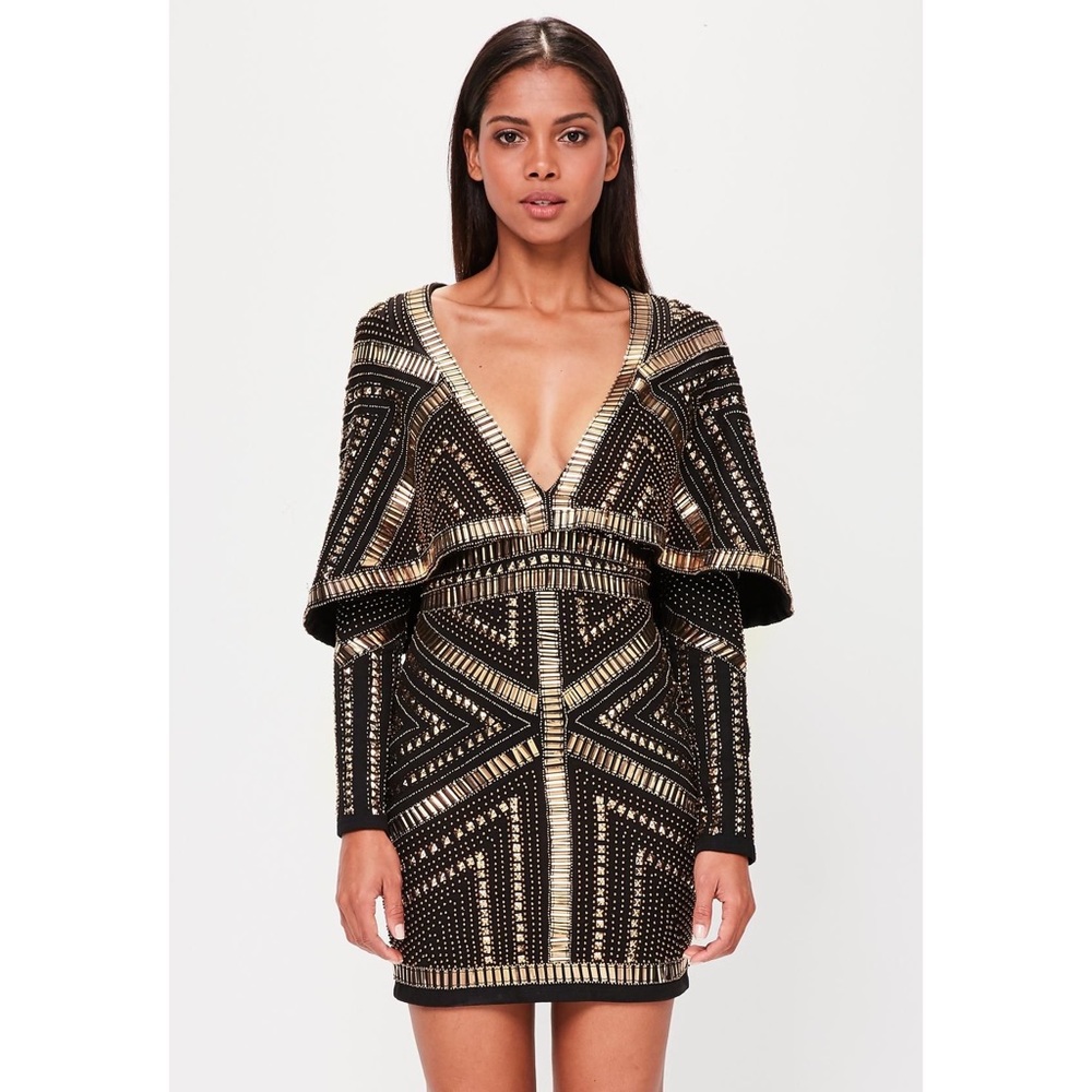 MISSGUIDED Peace + Love Kimono Embellished Dress